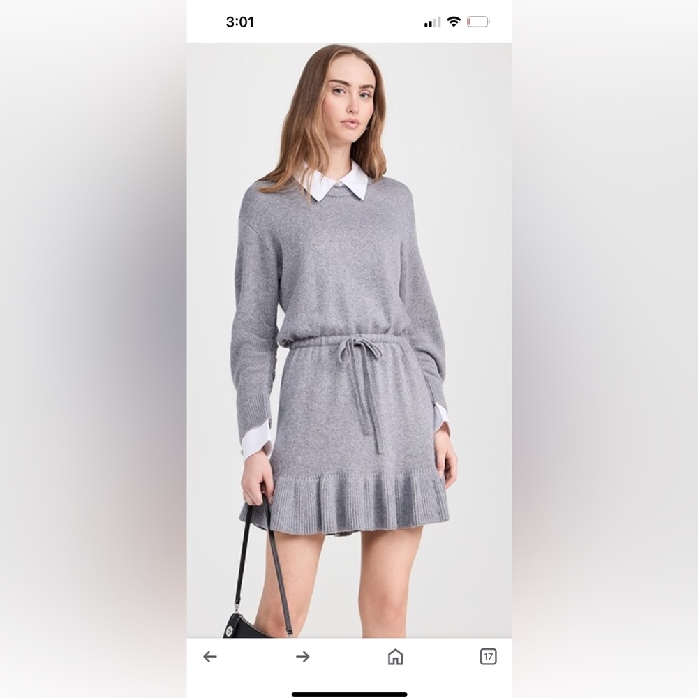 Cinq à Sept Gray Long Sleeve Dress